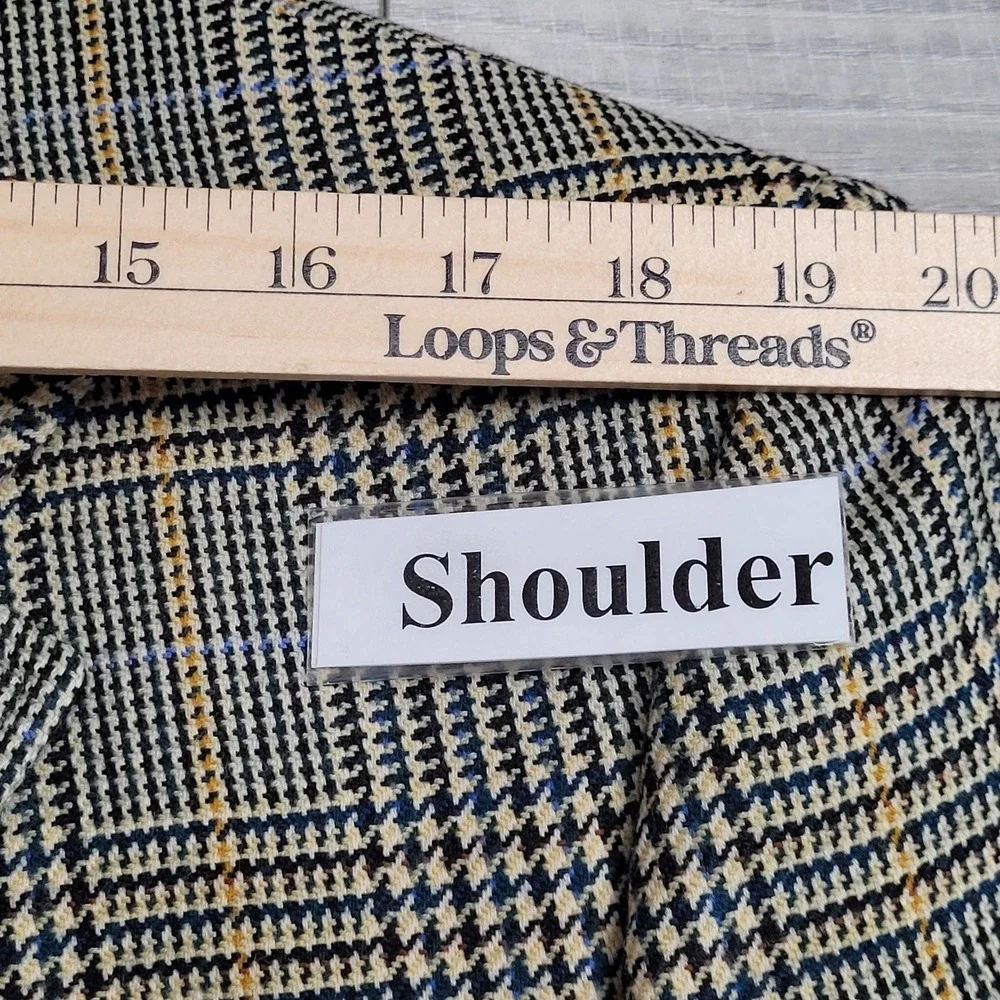 Vintage J. Press Pressidential Sport Coat Mens 46L Glen Plaid Wool Made in USA